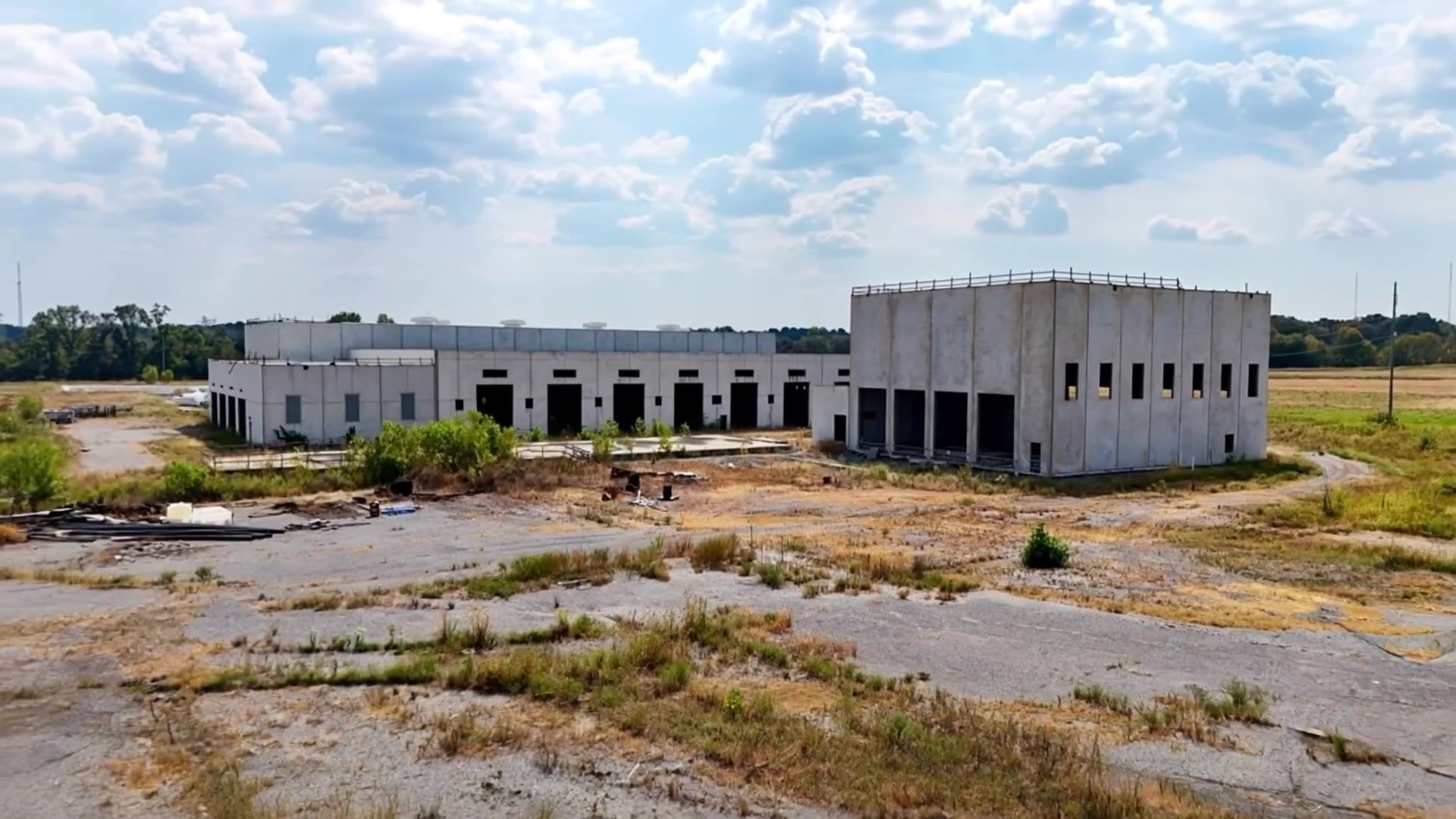 Aerial overview of the Mayfield industrial property