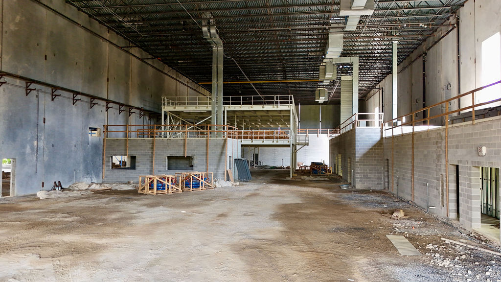 Industrial interior and mezzanine structure