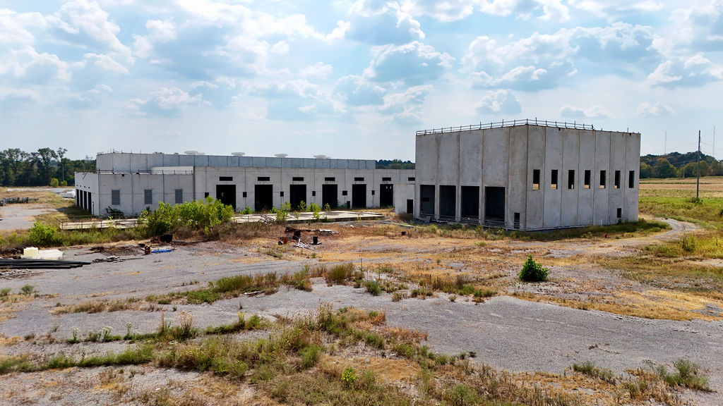 Exterior of the main industrial buildings