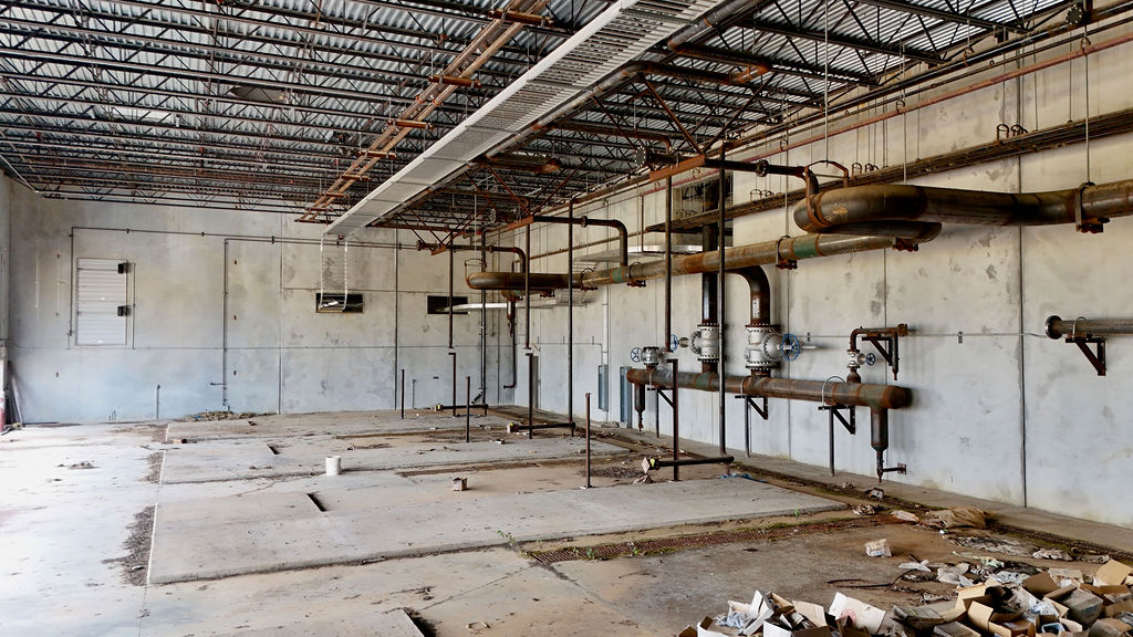 Interior utility piping and industrial infrastructure